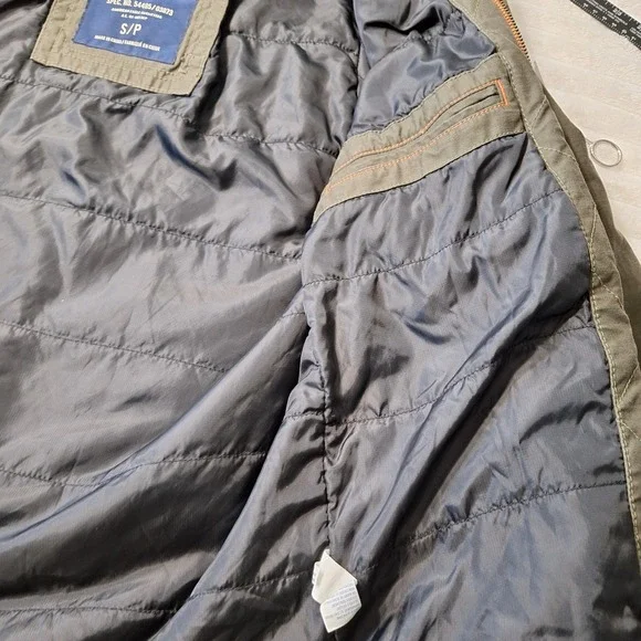 American Eagle Canvas Military Chore Jacket Mens S Green Quilted Lined Tactical - Picture 9 of 10